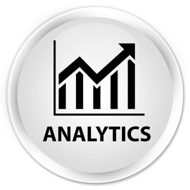 Analytics (istatistik simgesi) premium beyaz yuvarlak düğmesi