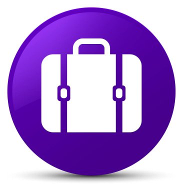 Çanta simgesi mor yuvarlak düğmesi