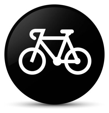 Bisiklet simge siyah yuvarlak düğmesi