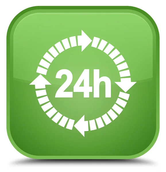 24 timmar leverans ikonen särskilda mjuka gröna fyrkantiga knappen — Stockfoto
