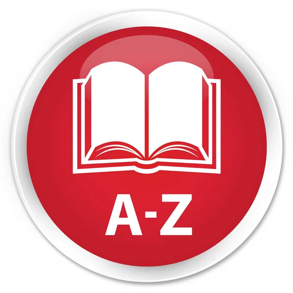 A-Z (ikonę książki) premium czerwony okrągły przycisk — Zdjęcie stockowe