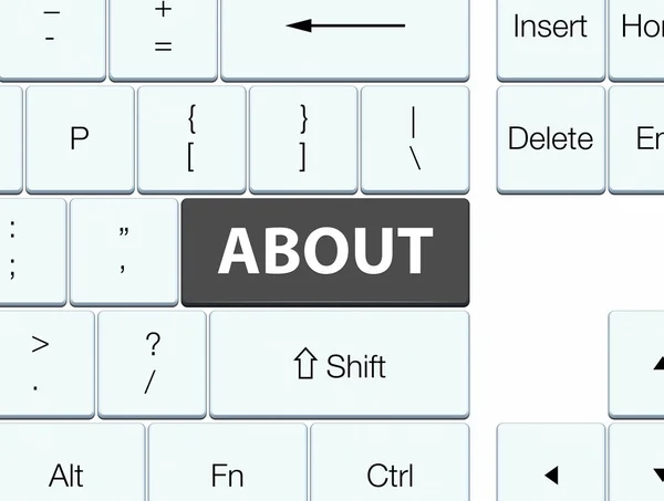 Sobre o botão de teclado preto — Fotografia de Stock