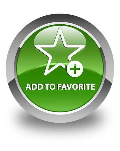 Ajouter au favori bouton rond vert doux brillant — Photo