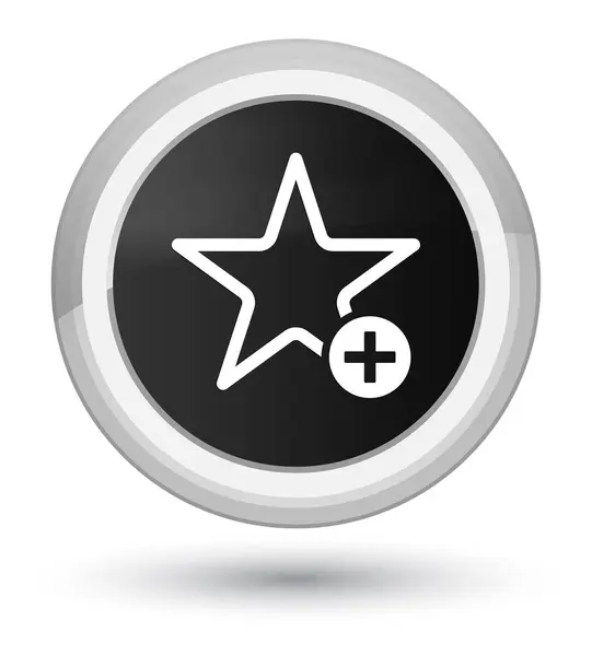 Adicionar ao ícone favorito botão redondo preto primo — Fotografia de Stock