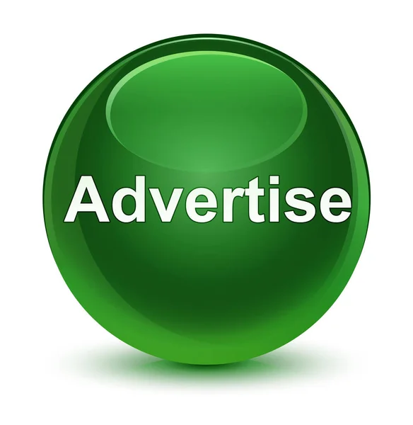 Cam gibi yumuşak yeşil yuvarlak düğmesini reklam — Stok fotoğraf