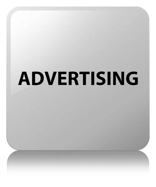 Werbung weißer quadratischer Knopf — Stockfoto