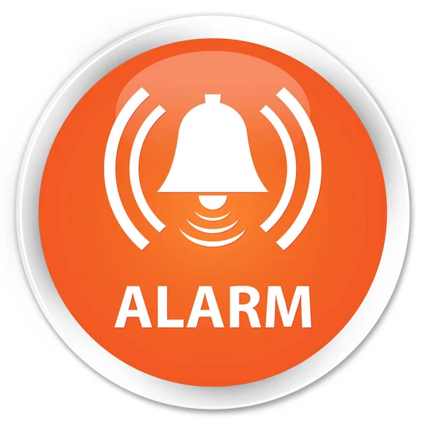Alarme (icône cloche) bouton rond orange premium — Photo