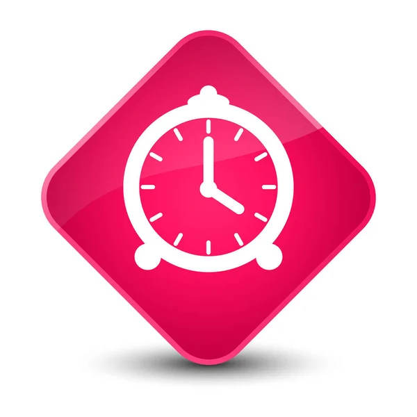 Reloj despertador icono elegante botón de diamante rosa — Foto de Stock