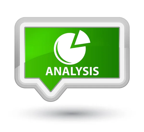分析 (グラフ アイコン) プライム緑バナー ボタン — ストック写真
