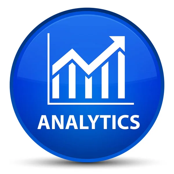 Аналітика (піктограма статистики) спеціальна синя кругла кнопка — стокове фото