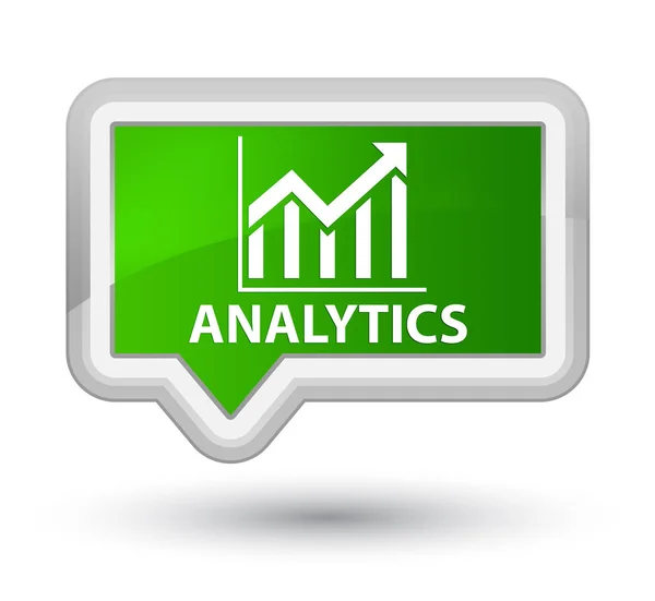 Аналітика (піктограма статистики) кнопка простого зеленого банера — стокове фото