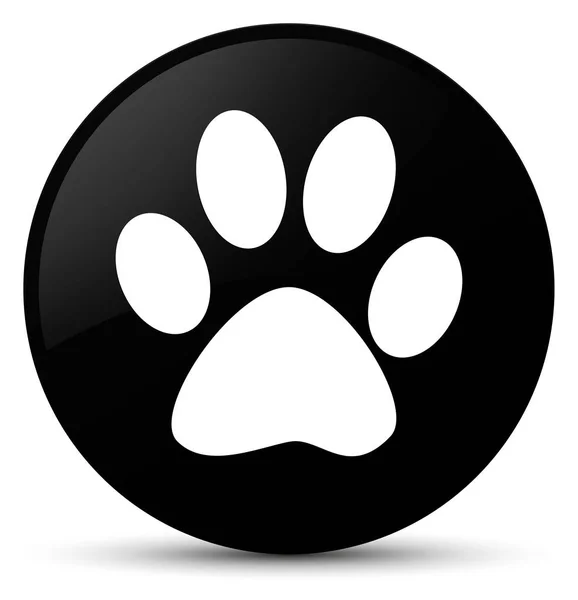 Animal Footprint Symbol schwarzer runder Knopf — Stockfoto