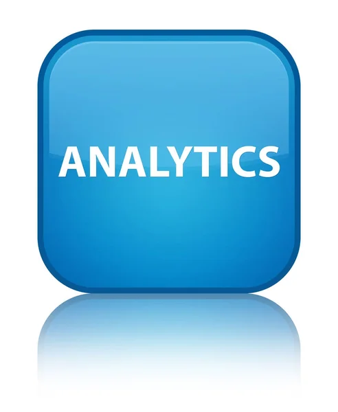 Analytics specjalne cyan niebieski przycisk kwadratowy — Zdjęcie stockowe
