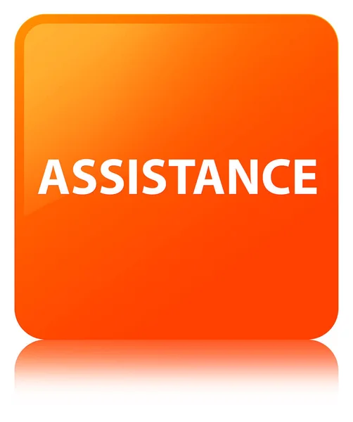 Przycisk pomocy pomarańczowy kwadrat — Zdjęcie stockowe