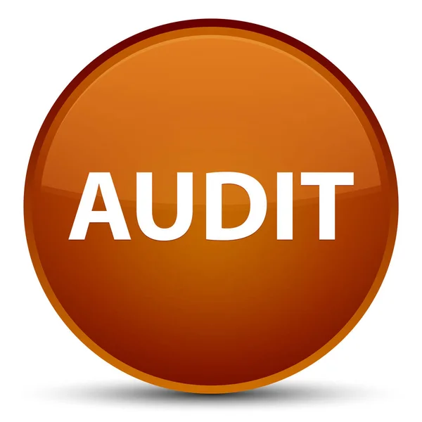 Audit special brown round button — Stock Photo, Image