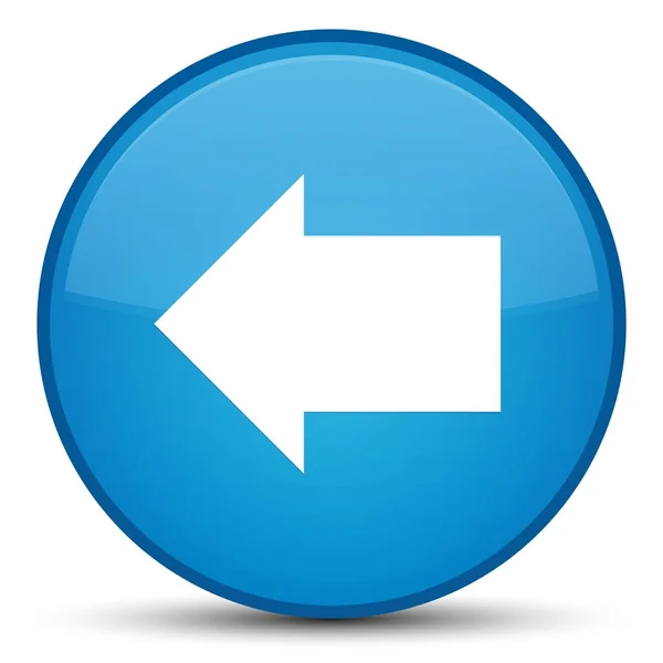 Ícone de seta traseira ciano especial botão redondo azul — Fotografia de Stock