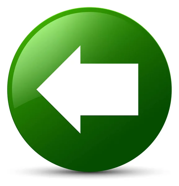 Terug pijlpictogram groene ronde knop — Stockfoto