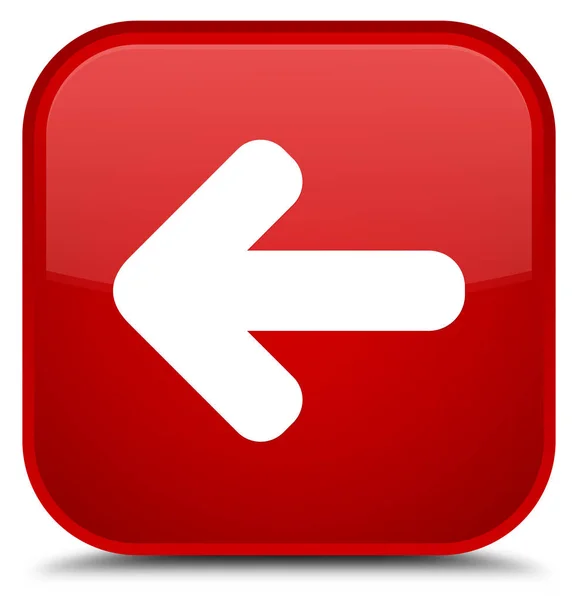 Ícone de seta para trás botão quadrado vermelho especial — Fotografia de Stock