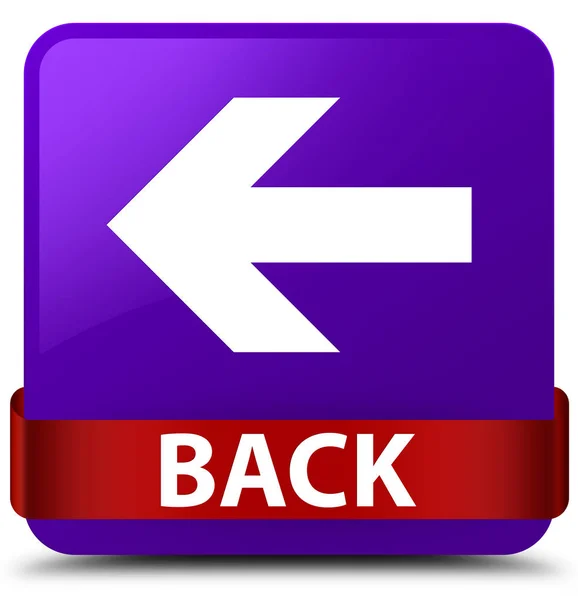 Back purple square button red ribbon in middle — Stock Photo, Image