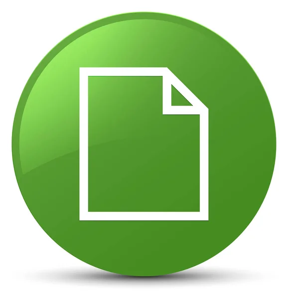 Ícone de página em branco botão redondo verde suave — Fotografia de Stock