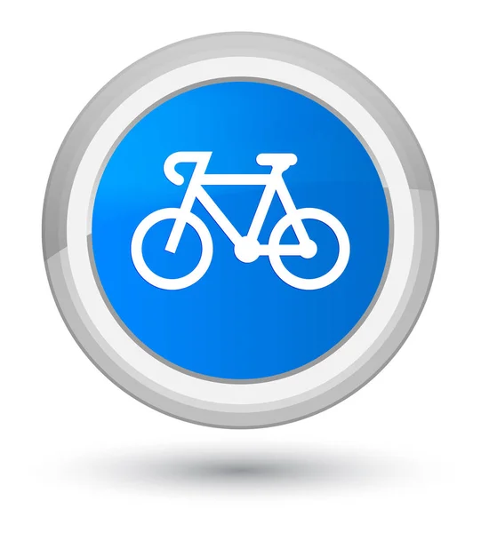 Icône vélo bouton rond bleu cyan — Photo