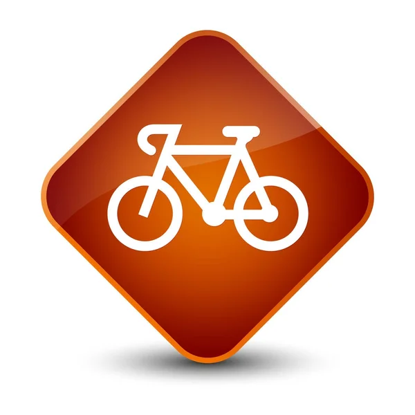 Icona della bicicletta elegante pulsante diamante marrone — Foto Stock