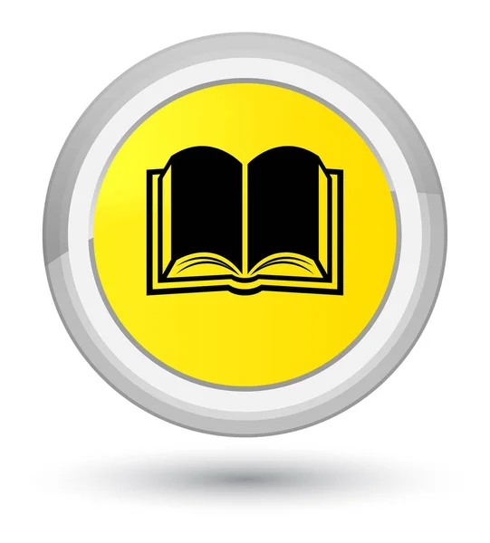 Libro icona giallo primo pulsante rotondo — Foto Stock