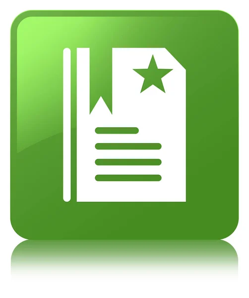 Ícone de marcador botão quadrado verde macio — Fotografia de Stock