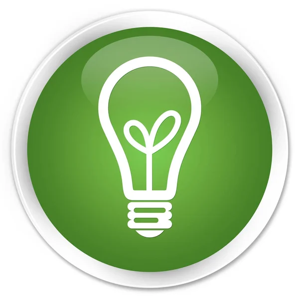 Glühbirnen-Symbol Premium weiche grüne runde Taste — Stockfoto
