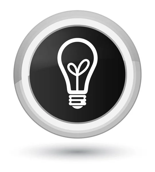 Glühbirnensymbol Prime schwarzer runder Knopf — Stockfoto