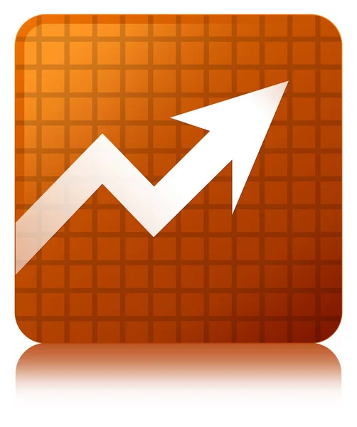 Business graph icon brown square button — Stock Photo, Image