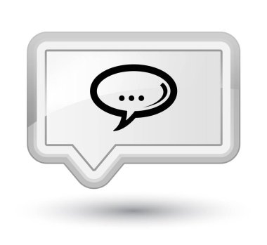 Sohbet simgesi baş beyaz bayrak düğmesini