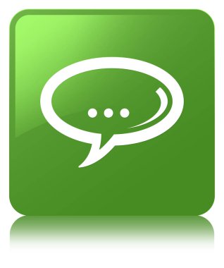 Sohbet simgesi yumuşak yeşil kare düğme