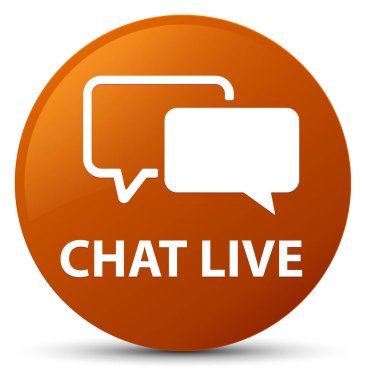 Sohbet canlı kahverengi yuvarlak düğmesi