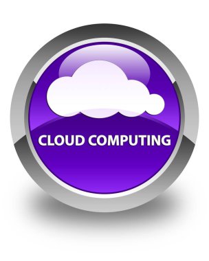 Bulut bilgi işlem parlak mor yuvarlak düğme