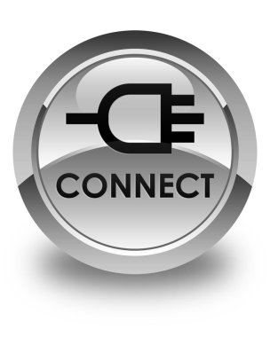 Parlak düğme beyaz bağlanmak