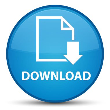 (Belge simgesi) özel camgöbeği mavi yuvarlak düğmesini indir