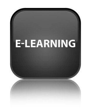 E-öğrenme özel siyah kare düğme