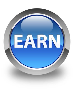 Parlak mavi yuvarlak düğme kazanmak