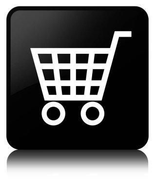 E-ticaret simge siyah kare düğme