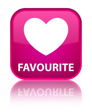 Favori (kalp simgesi) özel pembe kare düğme