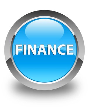 Finans parlak mavi düğme mavi