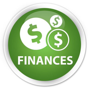 Mali (dolar işareti) sigorta primi yumuşak yeşil yuvarlak düğmesi