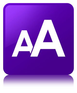 Yazı tipi boyutu kutsal kişilerin resmi mor kare düğme