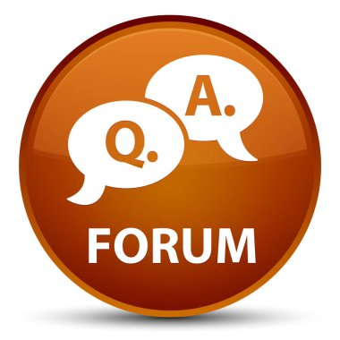 Forum (soru cevap balonu simgesinin) özel kahverengi yuvarlak düğmesi