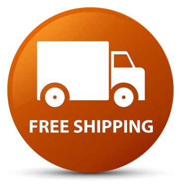 Ücretsiz nakliye kahverengi yuvarlak düğmesi