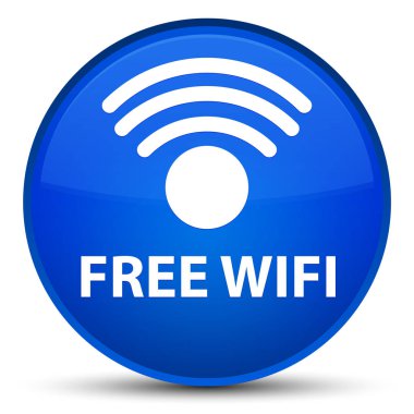 Ücretsiz Wi-Fi özel mavi yuvarlak düğmesi
