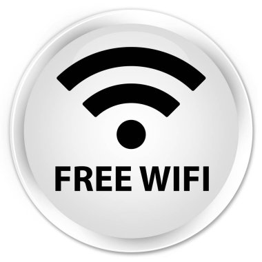 Ücretsiz Wi-Fi premium beyaz yuvarlak düğmesi