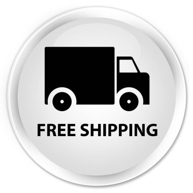 Ücretsiz nakliye sigorta primi beyaz yuvarlak düğmesi