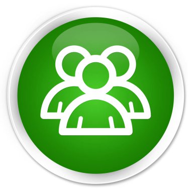 Grup simgesi premium yeşil yuvarlak düğmesi